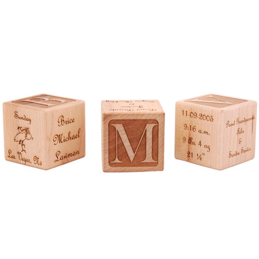 Keepsake Baby Block - Legacy Images - Wooden Blocks - baby date name laser engraved