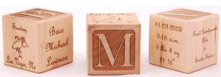 Keepsake Baby Block - Legacy Images - Wooden Blocks - baby date name laser engraved