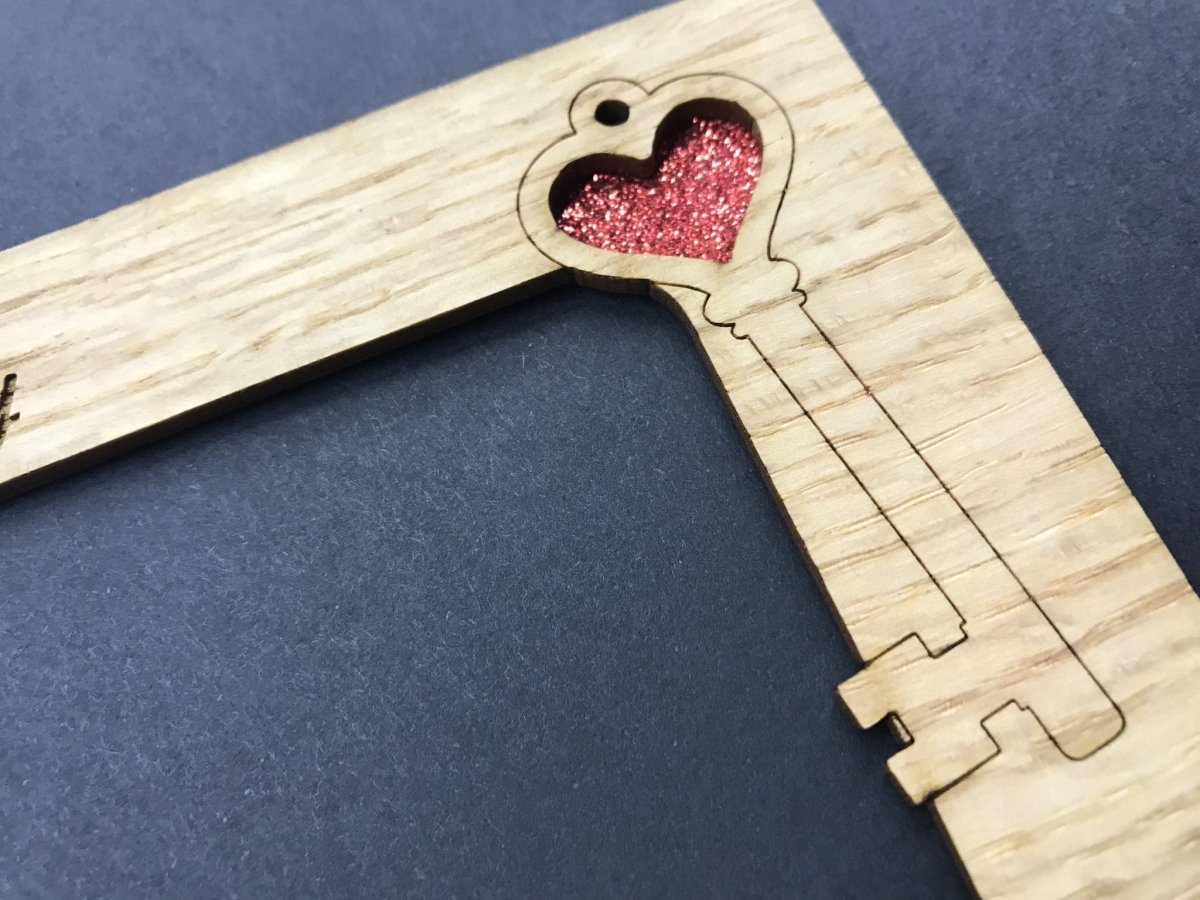 Key To My Heart Picture Frame - 5x7 Frame Hold 4x6 Photo - Legacy Images - Picture Frames - 5x7 picture frame family holiday laser engraved