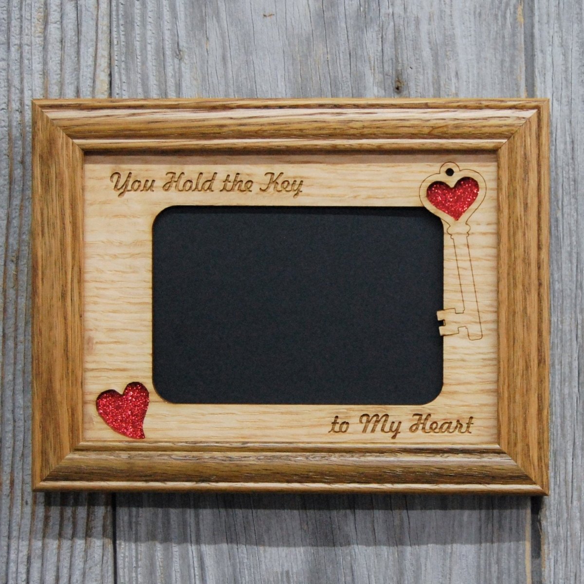 Key To My Heart Picture Frame - 5x7 Frame Hold 4x6 Photo - Legacy Images - Picture Frames - 5x7 picture frame family holiday laser engraved
