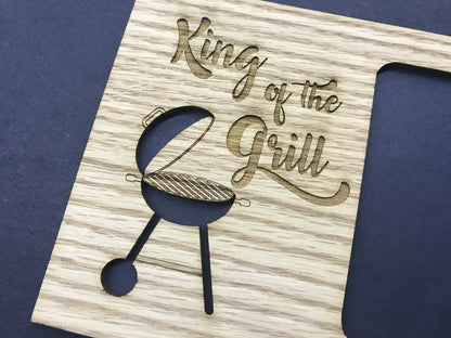 King of The Grill Picture Frame - 5x7 Frame Hold 3x4 Photo - Legacy Images - Picture Frames - 5x7 picture frame family father's day gift laser engraved