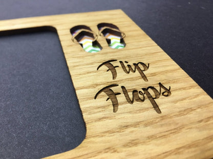 Life is Best in Flip Flops Picture Frame - 5x7 Frame Hold 3x4 Photo - Legacy Images - Picture Frames - 5x7 picture frame beach hobbies laser engraved