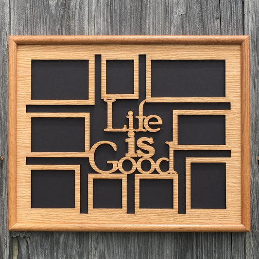 Life Is Good Collage Picture Frame 16"x20" - Legacy Images - Picture Frames - 16x20 picture frame collage frame gifts for him laser engraved