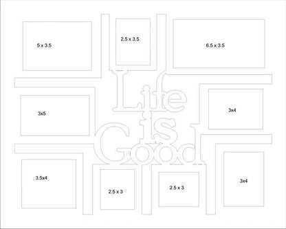 Life Is Good Collage Picture Frame 16"x20" - Legacy Images - Picture Frames - 16x20 picture frame collage frame gifts for him laser engraved