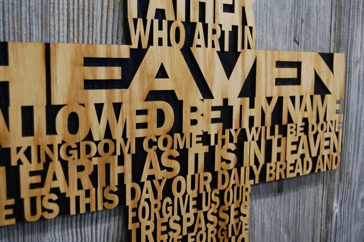 Lord's Prayer Cross - Legacy Images - Novelty Signs - cross religious sign laser engraved