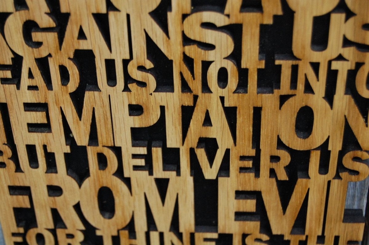 Lord's Prayer Cross - Legacy Images - Novelty Signs - cross religious sign laser engraved