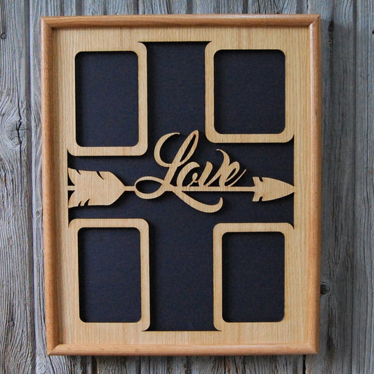 Love Arrow Collage Picture Frame 16"x20" - Legacy Images - Picture Frames - 16x20 picture frame collage frame holiday laser engraved