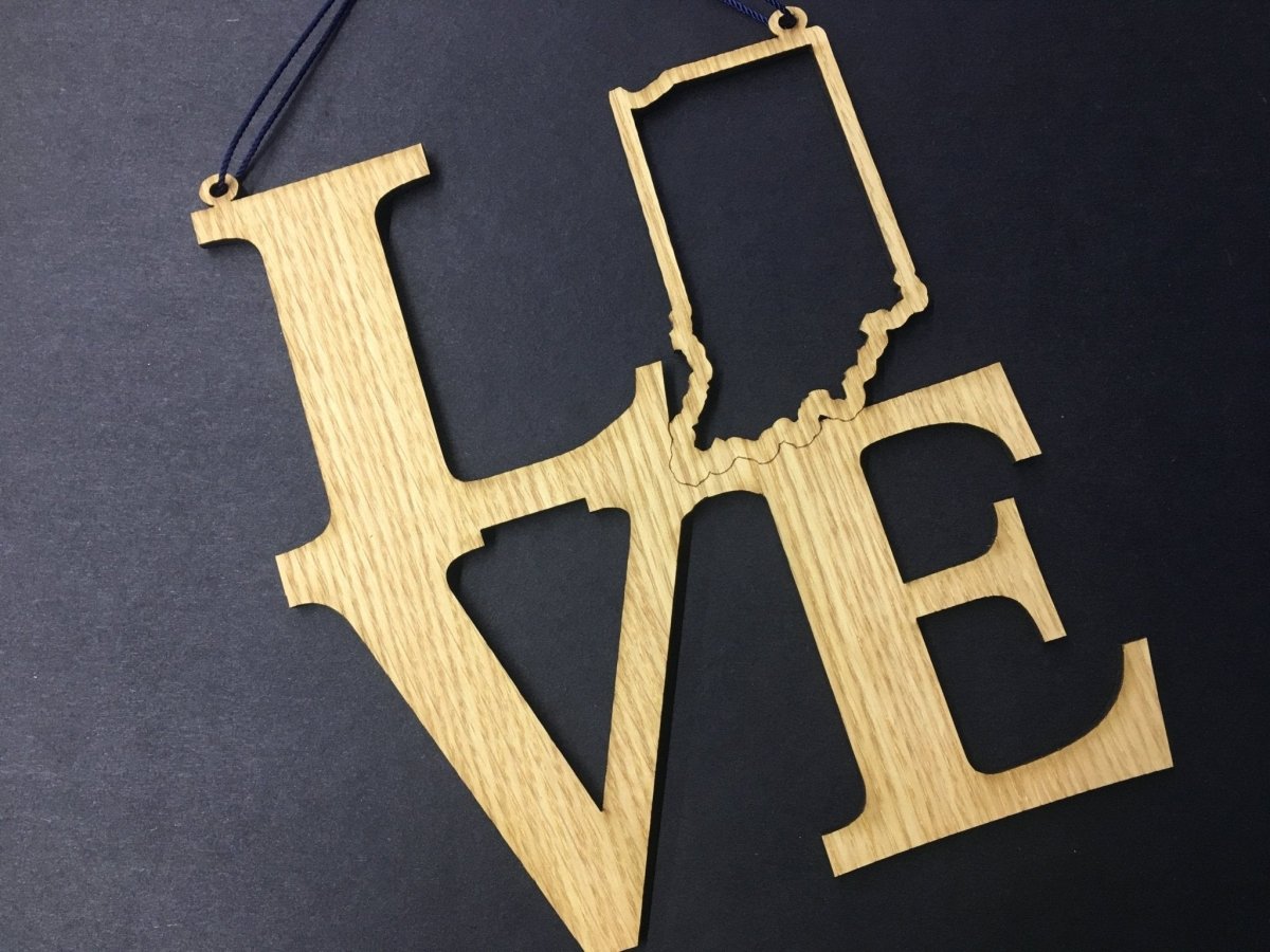 Love Indiana Sign - Legacy Images - Novelty Signs - indiana love sign sign laser engraved