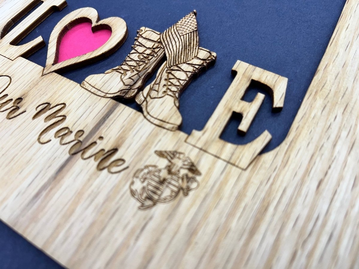 Love My Marine Picture Frame - Marine Corps - Legacy Images - Picture Frames - 11x14 Picture Frame 5x7 picture frame 8x10 picture frame laser engraved
