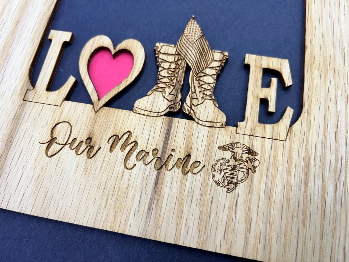 Love My Marine Picture Frame - Marine Corps - Legacy Images - Picture Frames - 11x14 Picture Frame 5x7 picture frame 8x10 picture frame laser engraved