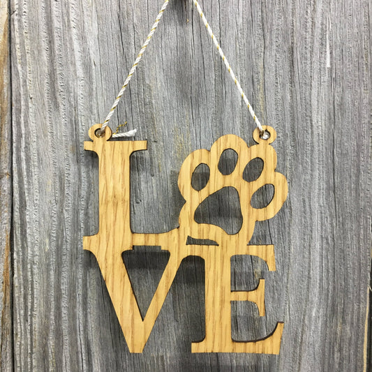 Love Paw Print Ornament - Legacy Images - Novelty Signs