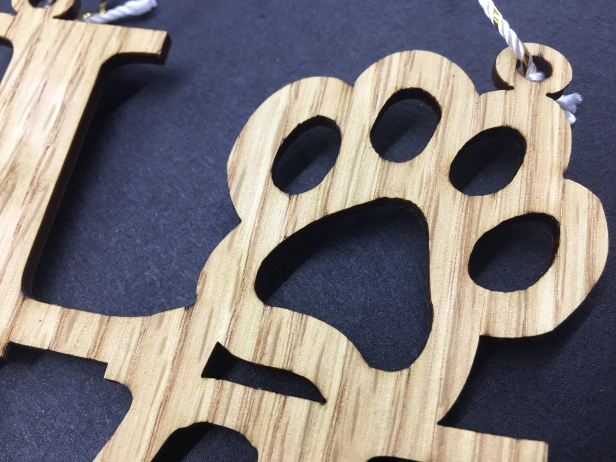 Love Paw Print Ornament - Legacy Images - Novelty Signs - christmas dog ornament laser engraved