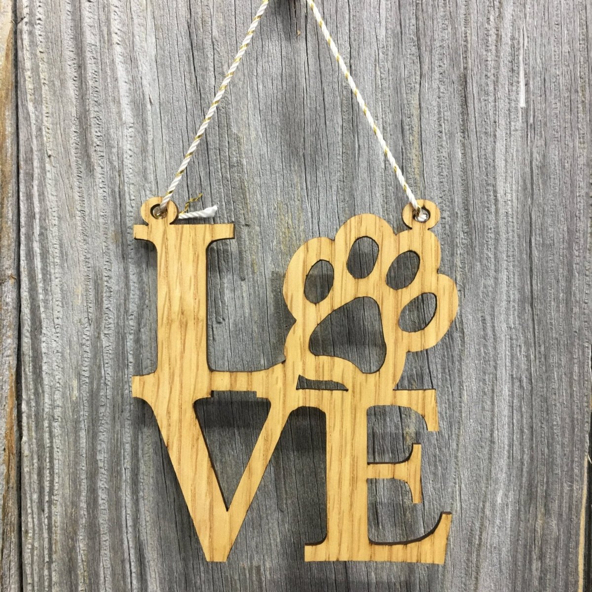Love Paw Print Ornament - Legacy Images - Novelty Signs - christmas dog ornament laser engraved