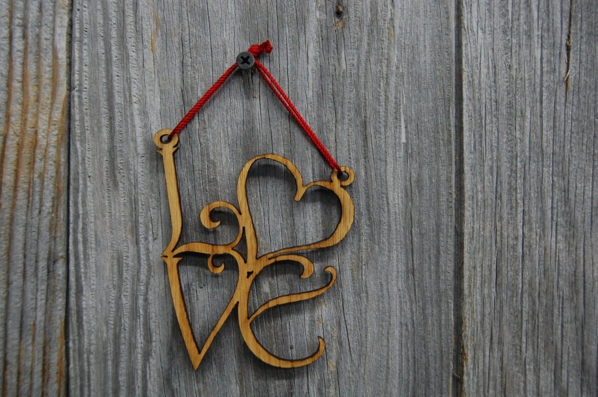 Love Sign Wall Decor - Legacy Images - Novelty Signs - cord holiday love sign laser engraved