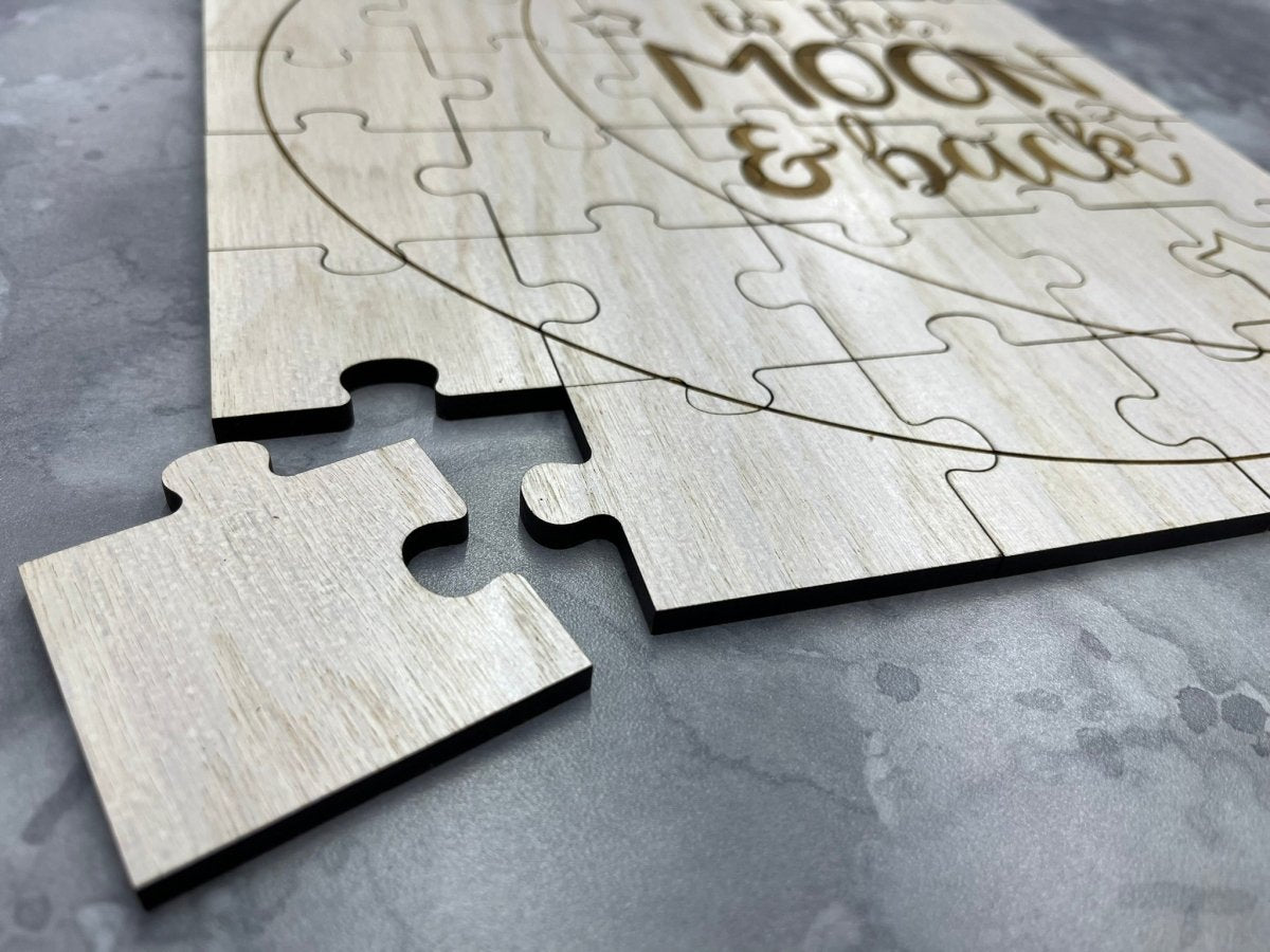 Love You to the Moon and Back Baby Shower Guestbook Puzzle - Legacy Images - Guestbook - baby guestbook laser engraved