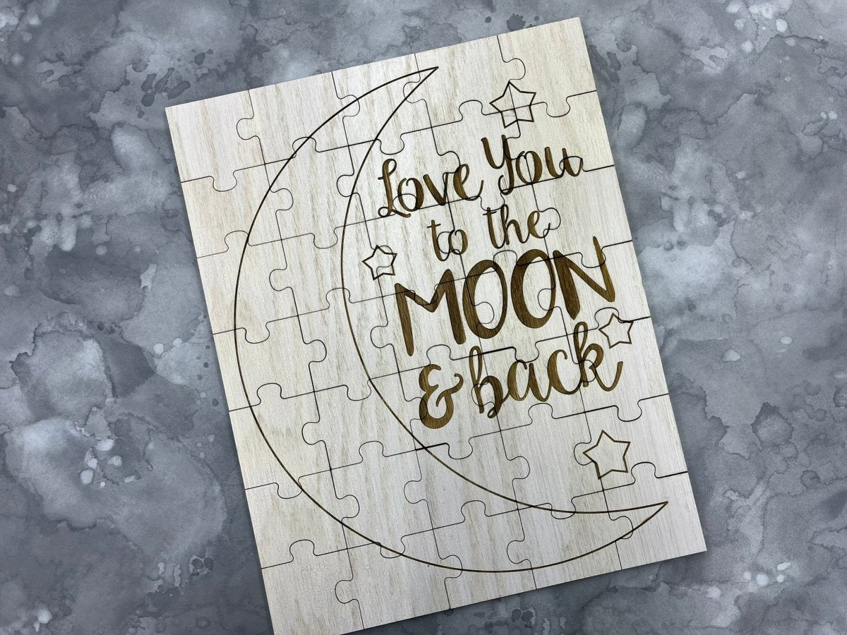 Love You to the Moon and Back Baby Shower Guestbook Puzzle - Legacy Images - Guestbook - baby guestbook laser engraved