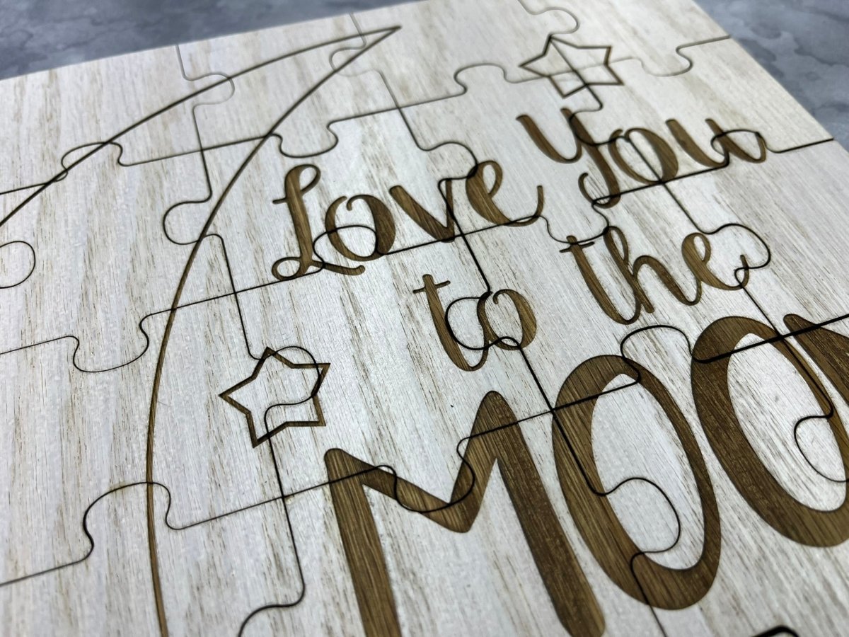 Love You to the Moon and Back Baby Shower Guestbook Puzzle - Legacy Images - Guestbook - baby guestbook laser engraved