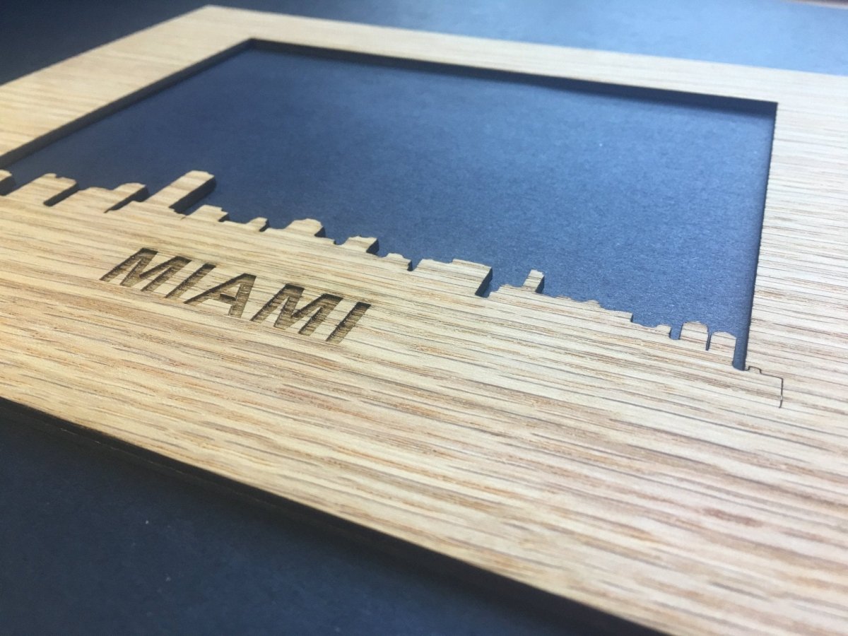 Miami Picture Frame - 8x10 Frame Hold 5x7 Photo - Legacy Images - Picture Frames - 8x10 picture frame picture frame skyline laser engraved