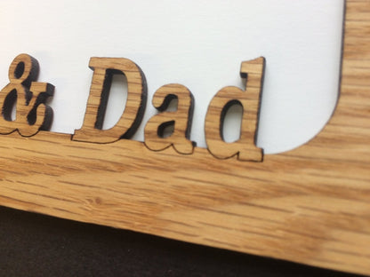 Mom And Dad Picture Frame - 5x7 Frame Hold 4x6 Photo - Legacy Images - Picture Frames - 5x7 picture frame family parents laser engraved