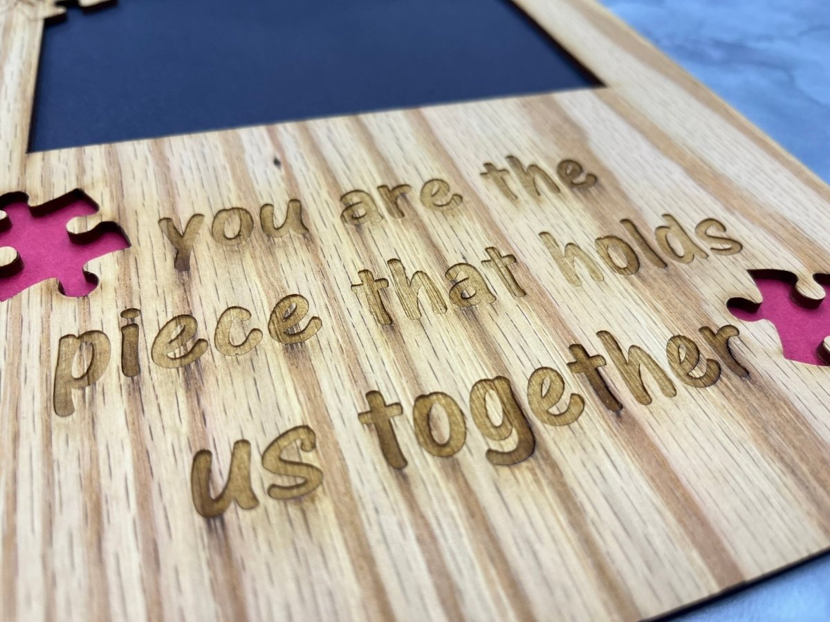 Mom Piece that Holds Us Together Picture Frame - Legacy Images - Picture Frames - 5x7 picture frame 8x10 picture frame custom laser engraved