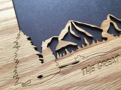 Mountain Skyline Picture Frame - 8x10 Frame Hold 5x7 Photo - Legacy Images - Picture Frames - 8x10 picture frame hobbies mountains laser engraved