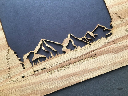 Mountain Skyline Picture Frame - 8x10 Frame Hold 5x7 Photo - Legacy Images - Picture Frames - 8x10 picture frame hobbies mountains laser engraved