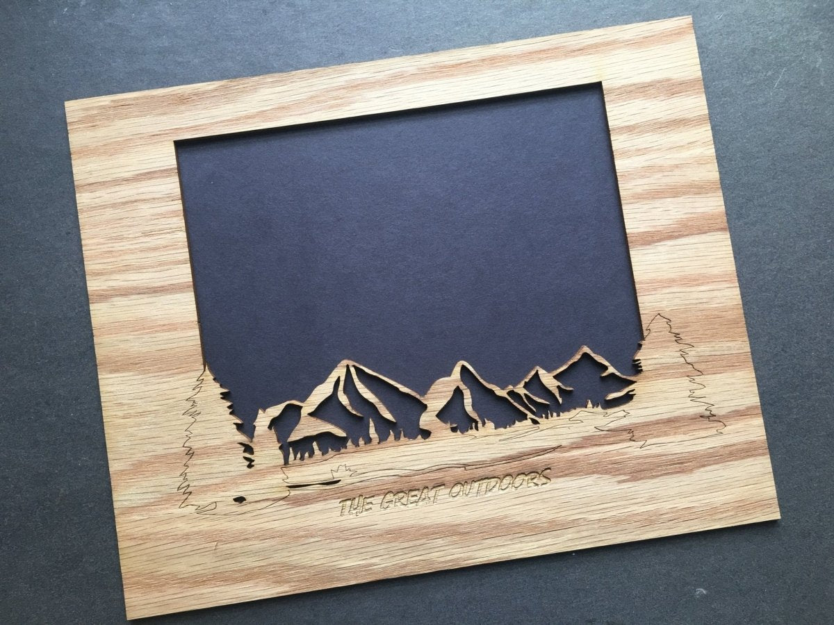 Mountain Skyline Picture Frame - 8x10 Frame Hold 5x7 Photo - Legacy Images - Picture Frames - 8x10 picture frame hobbies mountains laser engraved