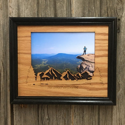 Mountain Skyline Picture Frame - 8x10 Frame Hold 5x7 Photo - Legacy Images - Picture Frames - 8x10 picture frame hobbies mountains laser engraved