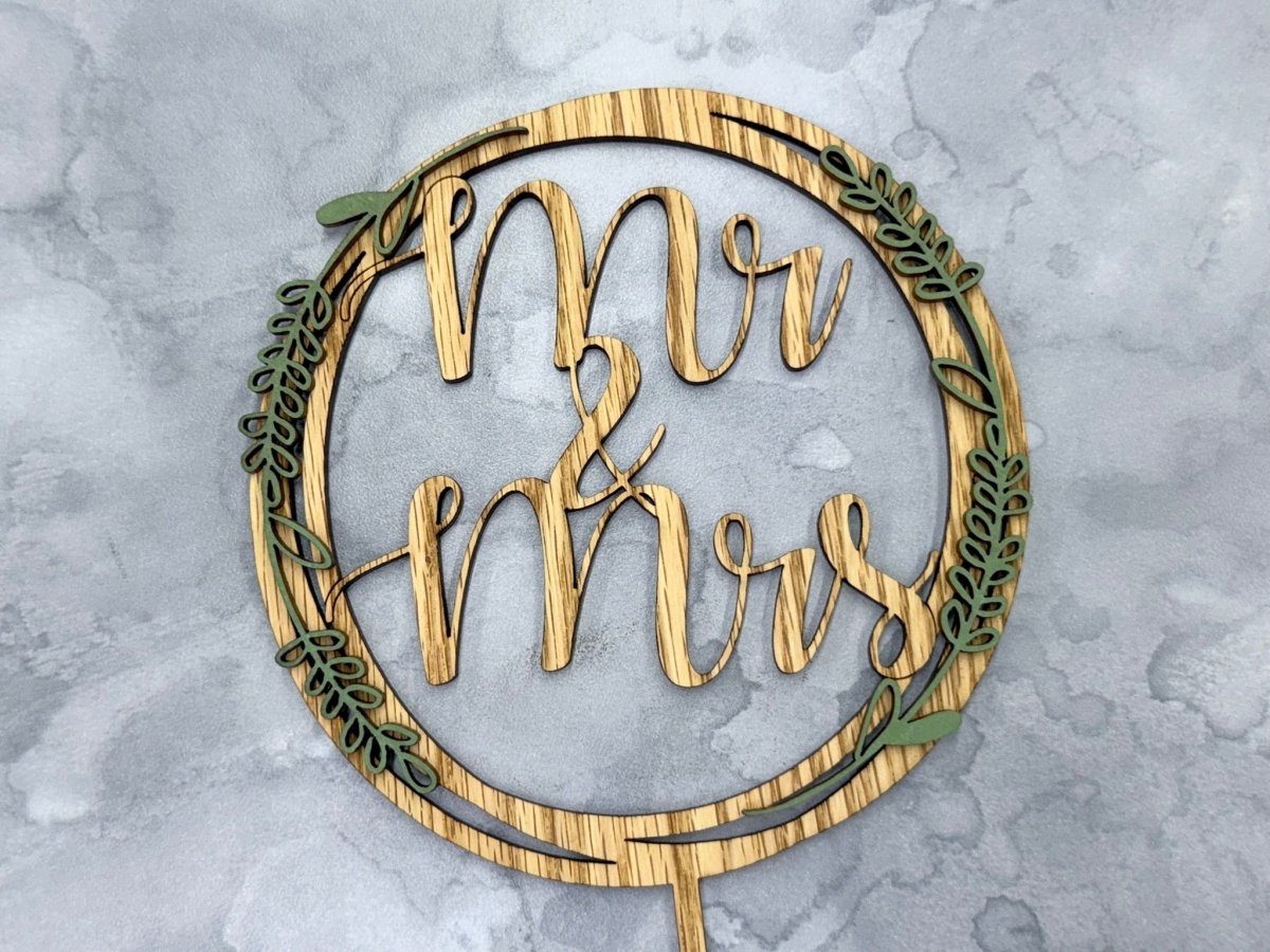 Mr & Mrs Wedding Cake Topper - Legacy Images - Cake Decorating Supplies - cake topper wedding laser engraved