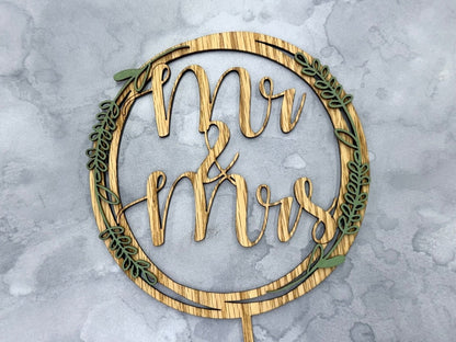 Mr & Mrs Wedding Cake Topper - Legacy Images - Cake Decorating Supplies - cake topper wedding laser engraved