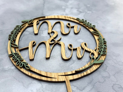 Mr & Mrs Wedding Cake Topper - Legacy Images - Cake Decorating Supplies - cake topper wedding laser engraved