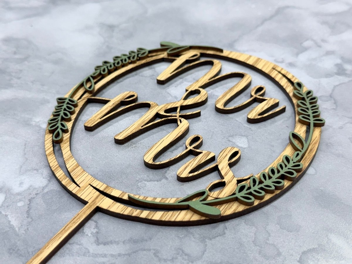 Mr & Mrs Wedding Cake Topper - Legacy Images - Cake Decorating Supplies - cake topper wedding laser engraved