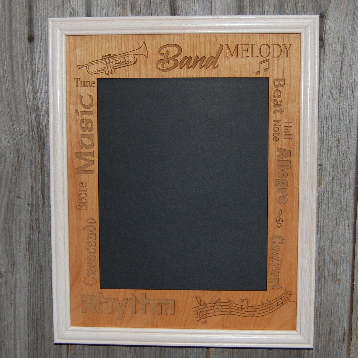 Music Picture Frame Alder Wood - 11x14 Frame Holds 8x10 Photo - 11x14 Music Picture Frame Alder Wood, Picture Frame, home decor, laser engraved - Legacy Images - Legacy Images - Picture Frames