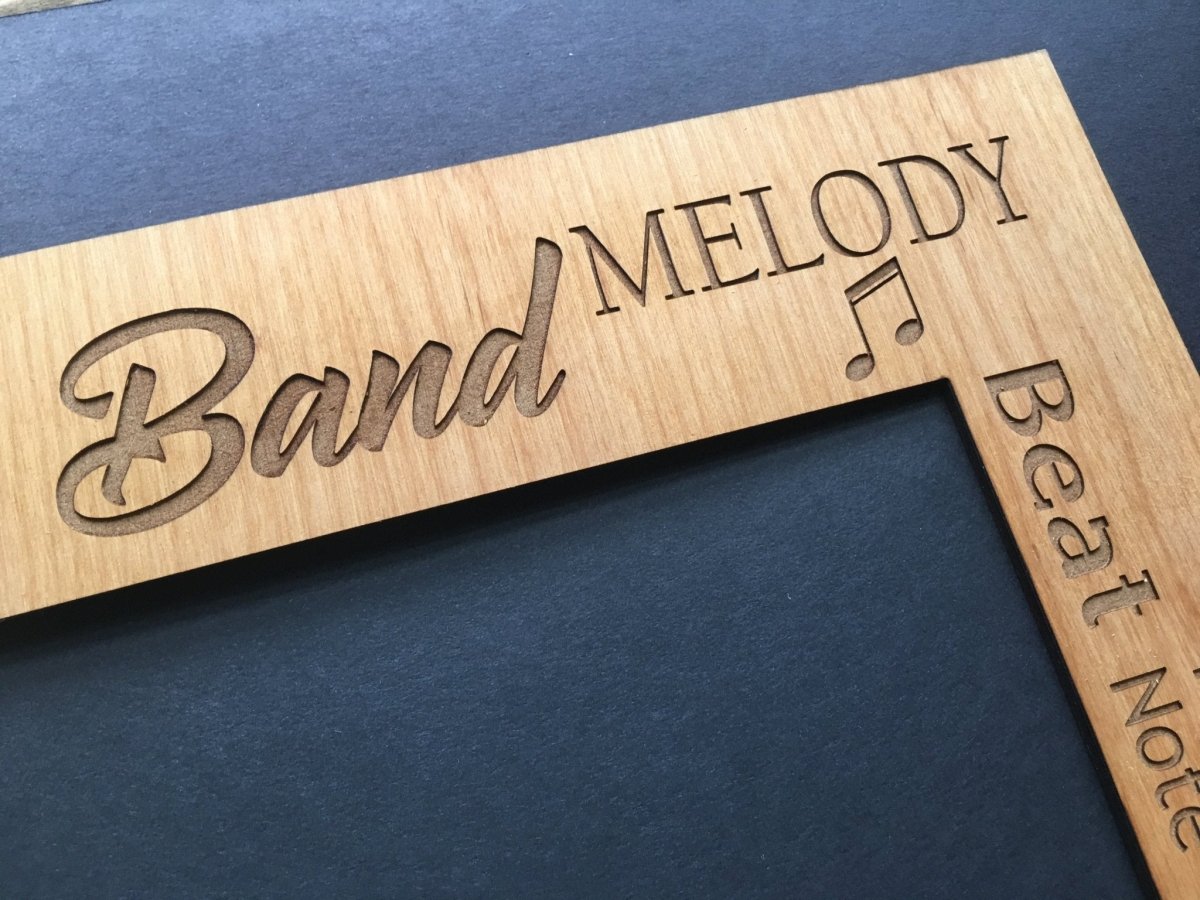 Music Picture Frame Alder Wood - 11x14 Frame Holds 8x10 Photo - Legacy Images - Picture Frames - 11x14 Picture Frame alder band laser engraved