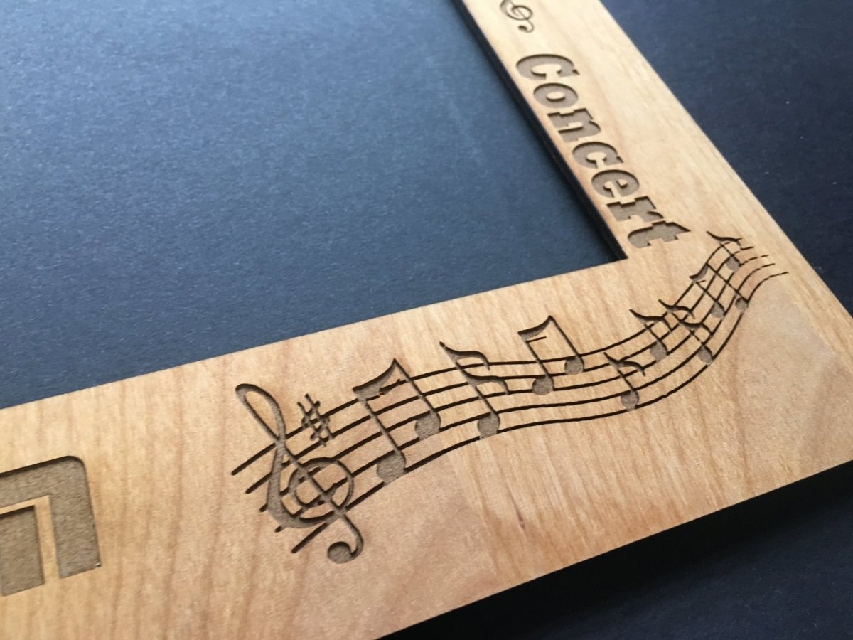 Music Picture Frame Alder Wood - 11x14 Frame Holds 8x10 Photo - Legacy Images - Picture Frames - 11x14 Picture Frame alder band laser engraved
