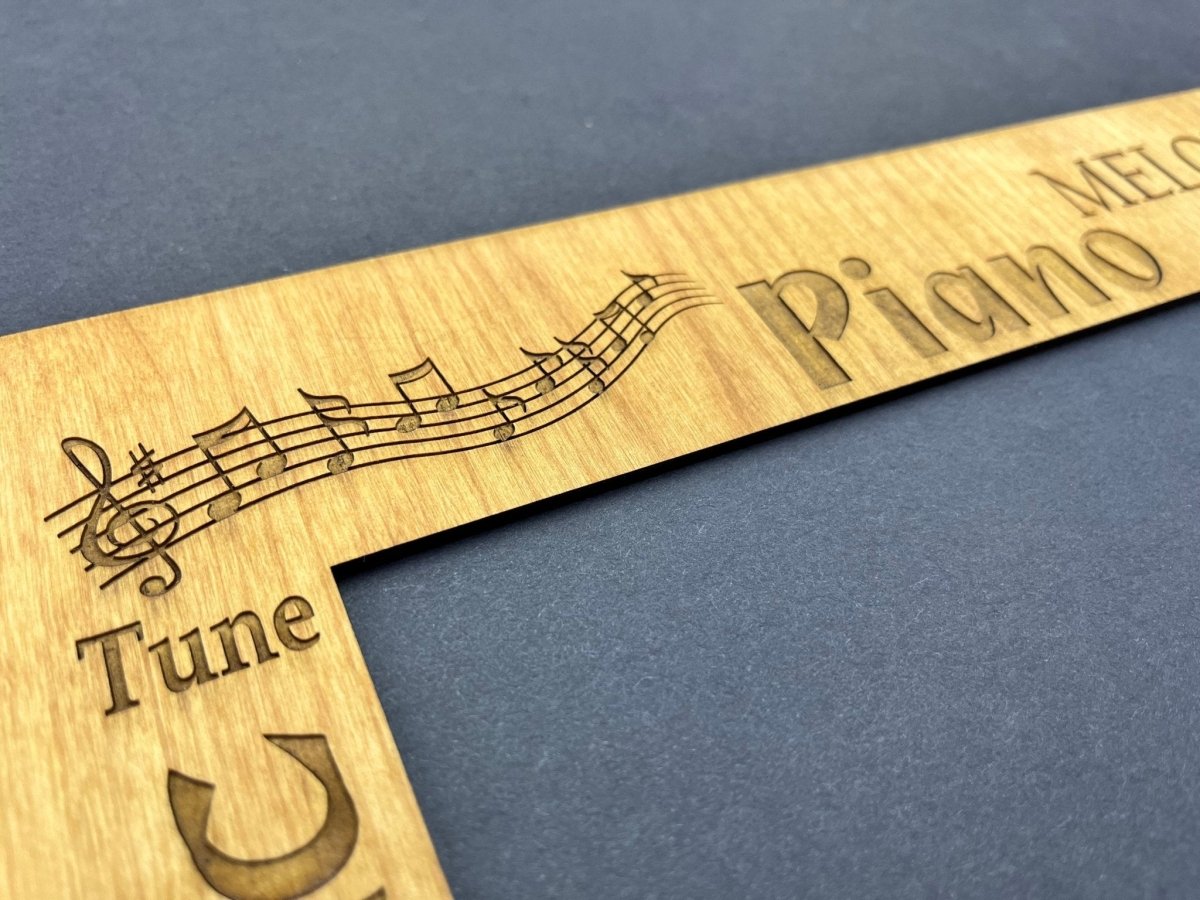 Music Picture Frame Alder Wood - 11x14 Frame Holds 8x10 Photo - Legacy Images - Picture Frames - 11x14 Picture Frame alder band laser engraved