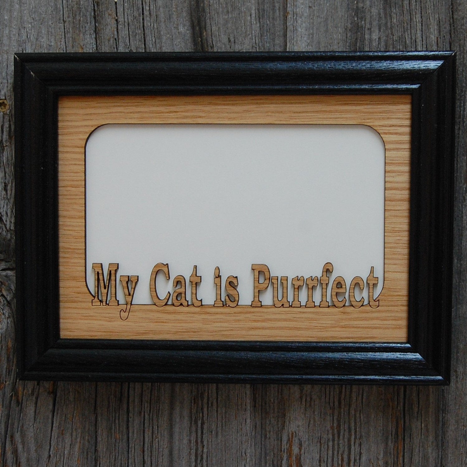 My Cat is Purrfect Picture Frame - 5x7 Frame Hold 4x6 Photo - 5x7 My Cat is Purrfect Picture Frame, Picture Frame, home decor, laser engraved - Legacy Images - Legacy Images - Picture Frames