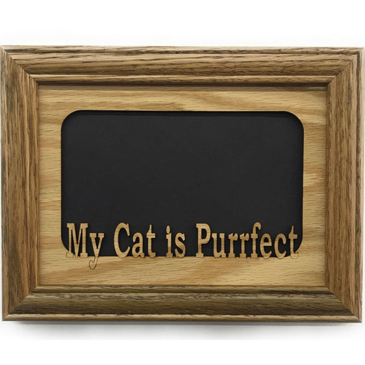 My Cat is Purrfect Picture Frame - 5x7 Frame Hold 4x6 Photo - Legacy Images - Picture Frames - 5x7 picture frame cat Pets laser engraved