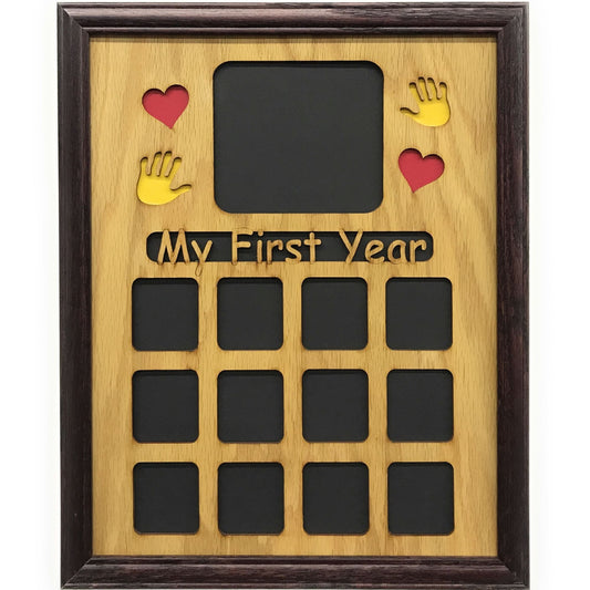 My First Year Picture Frame with Handprints & Hearts 11"x14" - Legacy Images - Picture Frames