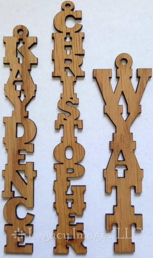 Name Ornament - Legacy Images - Holiday Ornaments - christmas holiday name laser engraved