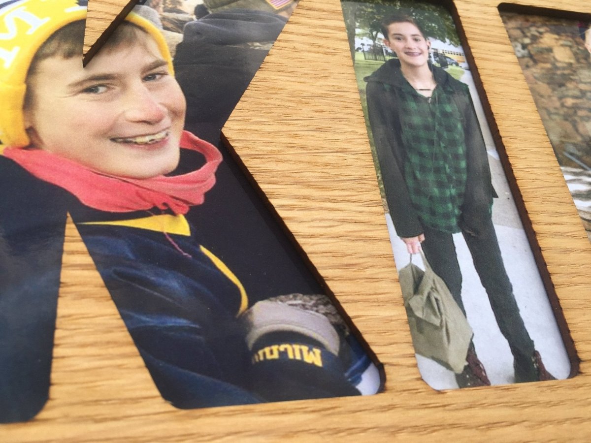Name Picture Frame - 6"x32" Holds 4x6 Pictures - Legacy Images - Picture Frames - 6x32 picture frame collage frame name laser engraved