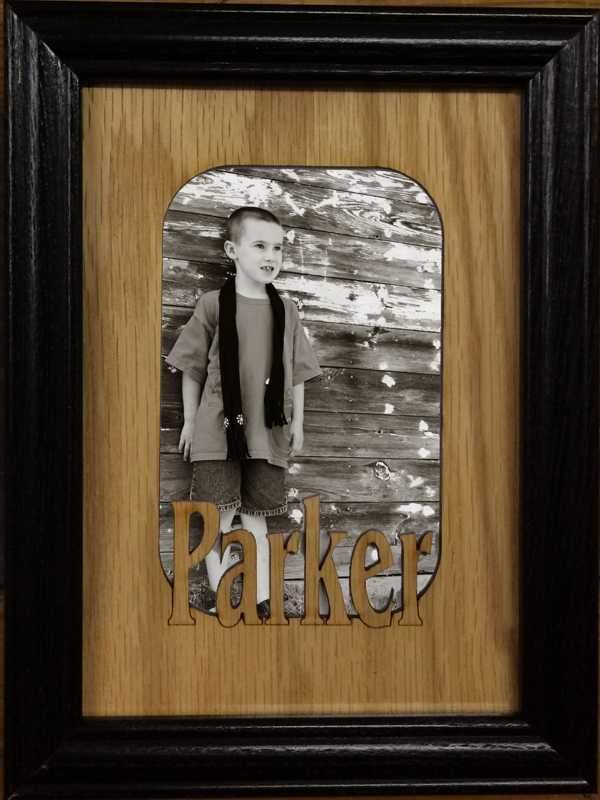 Name Picture Frame - Legacy Images - Picture Frames - 5x7 Black Lodge picture frame laser engraved