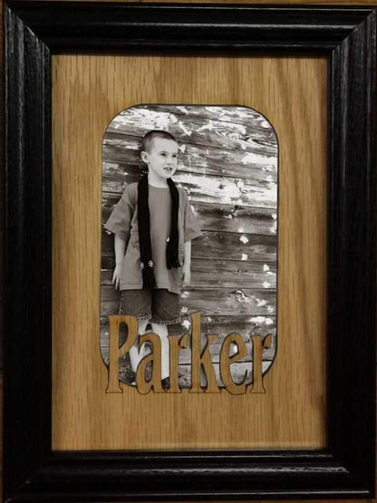 Name Picture Frame - Legacy Images - Picture Frames - 5x7 Black Lodge picture frame laser engraved
