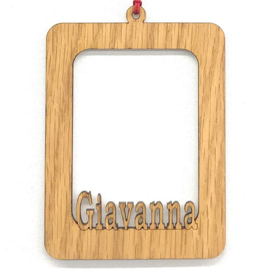 Name Picture Frame Ornament - Legacy Images - Holiday Ornaments - christmas holiday name laser engraved