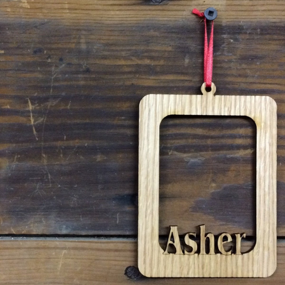 Name Picture Frame Ornament - Legacy Images - Holiday Ornaments - christmas holiday name laser engraved