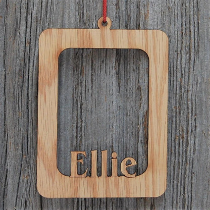 Name Picture Frame Ornament - Legacy Images - Holiday Ornaments - christmas holiday name laser engraved