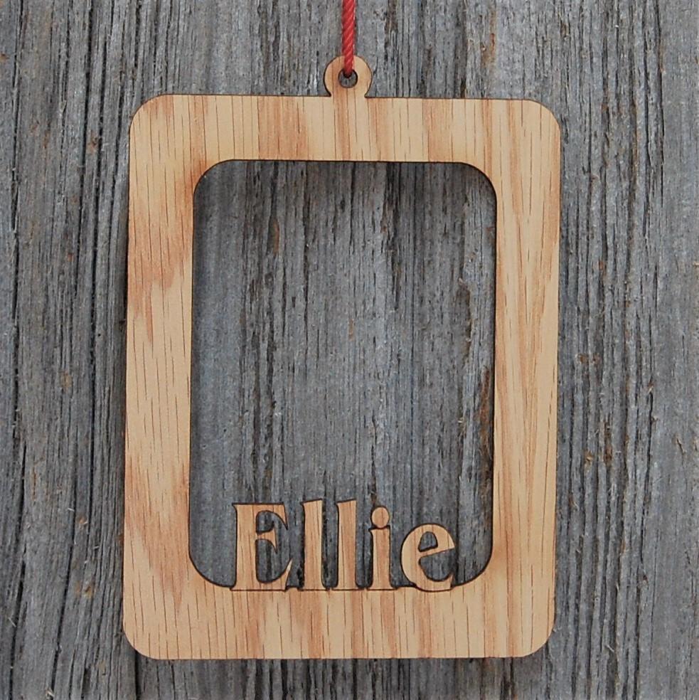 Name Picture Frame Ornament - Legacy Images - Holiday Ornaments - christmas holiday name laser engraved