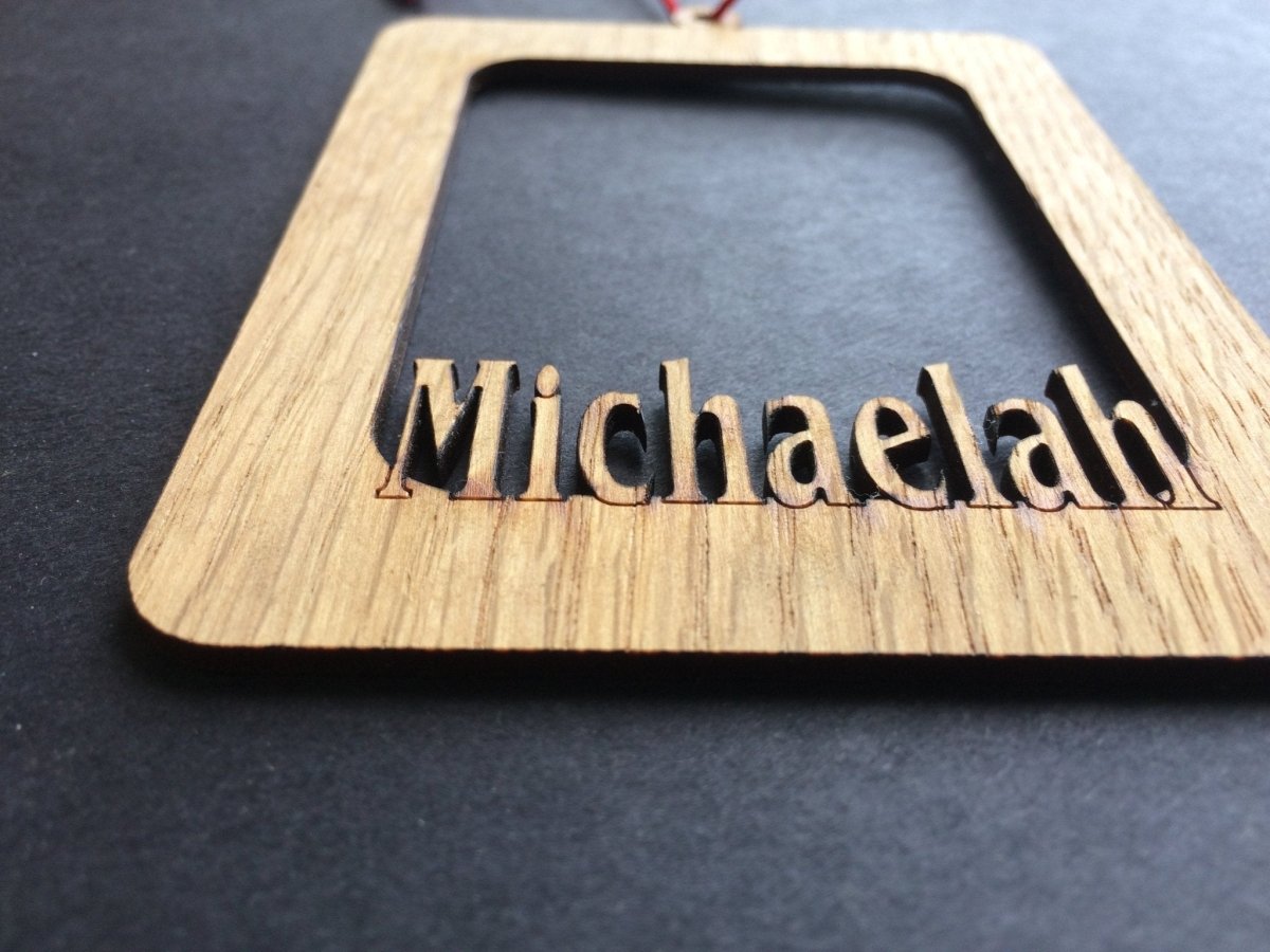 Name Picture Frame Ornament - Legacy Images - Holiday Ornaments - christmas holiday name laser engraved
