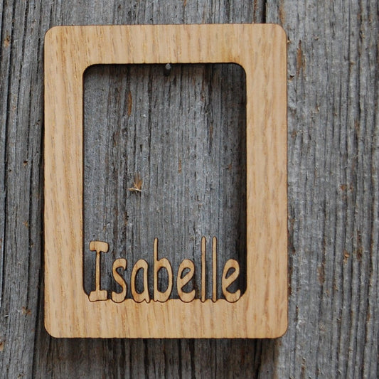 Name Picture Frame Refrigerator Magnet - Holds a 2x3 Photo - Legacy Images - Picture Frames - magnet name picture frame laser engraved