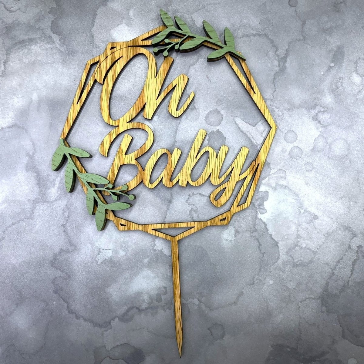 Oh Baby Cake Topper for Baby Shower - Legacy Images - Cake Decorating Supplies - baby baby shower cake topper laser engraved